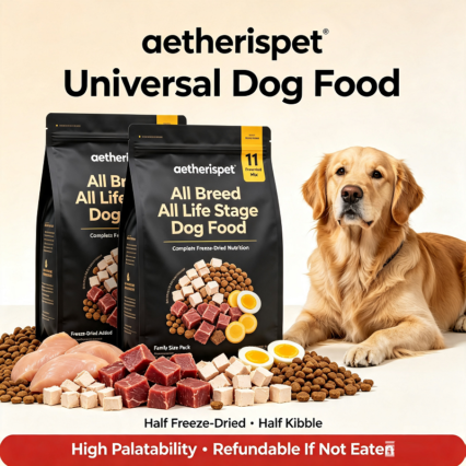 Aetherispet Freeze-Dried 11 Blend Complete Dry Dog Food for All Breeds High Palatability Canine Daily Kibble